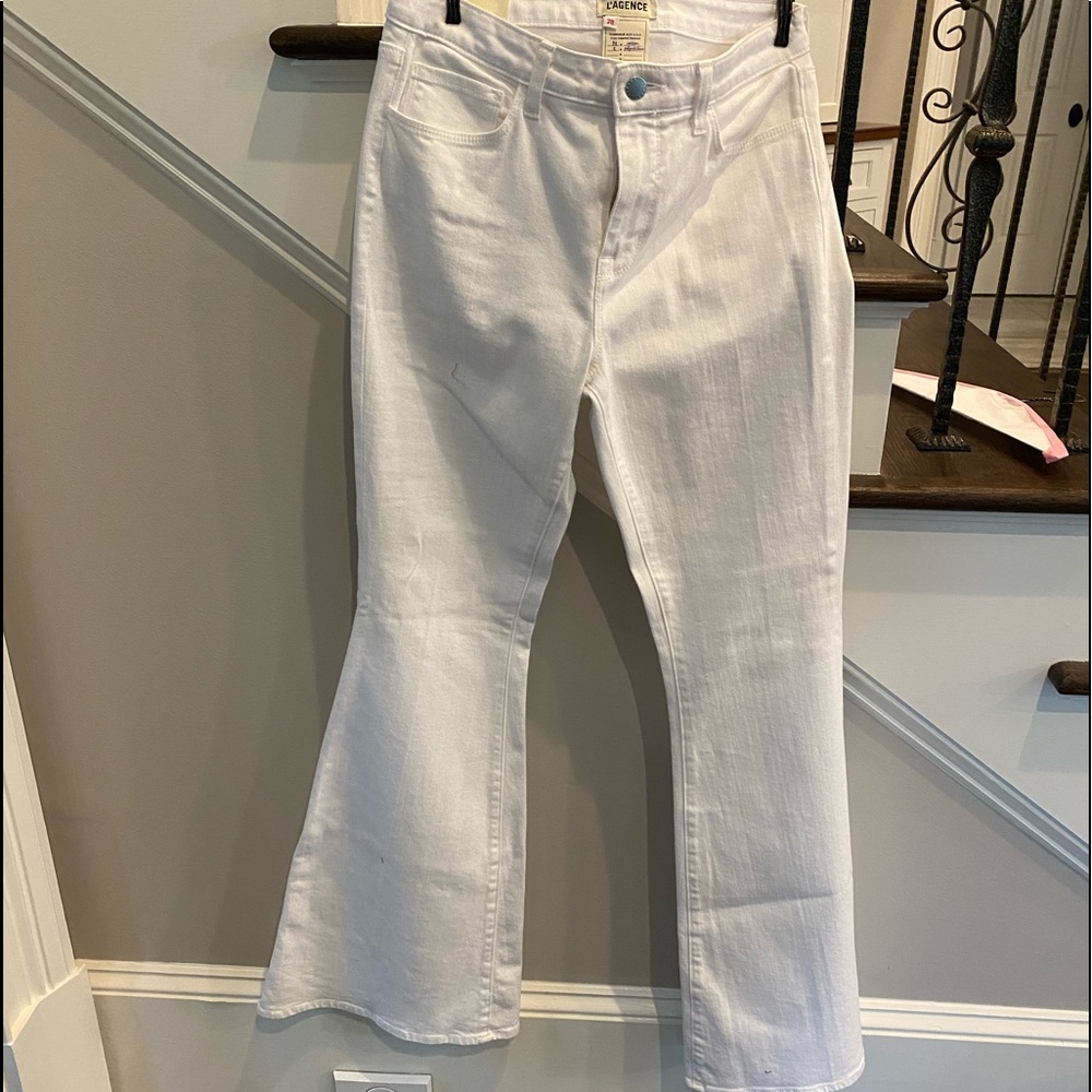 lagence white flare jeans